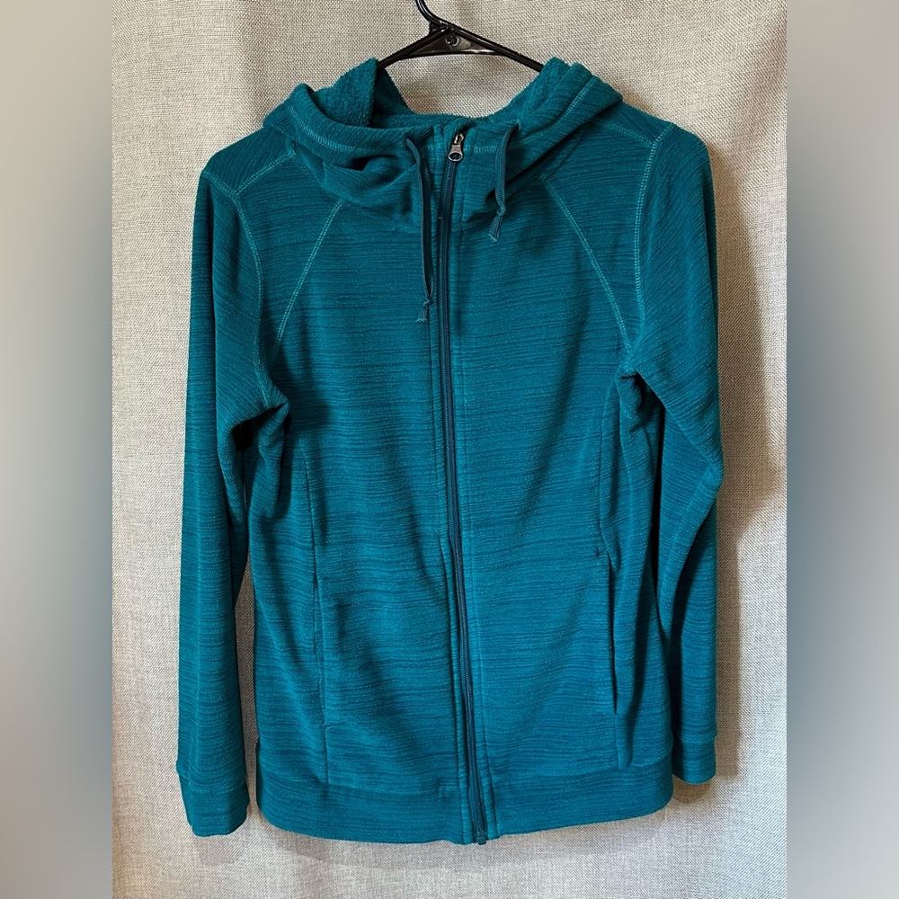 Charles River Apparel•women’s full-zip velour hooded jacket•2XS•polyester•teal
